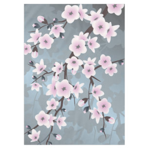 Blütenstaubige Kirschblüten Staubig Rosa Blau Tischdecke