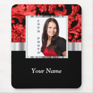 Blütenstaubvorlage rot und schwarz mousepad