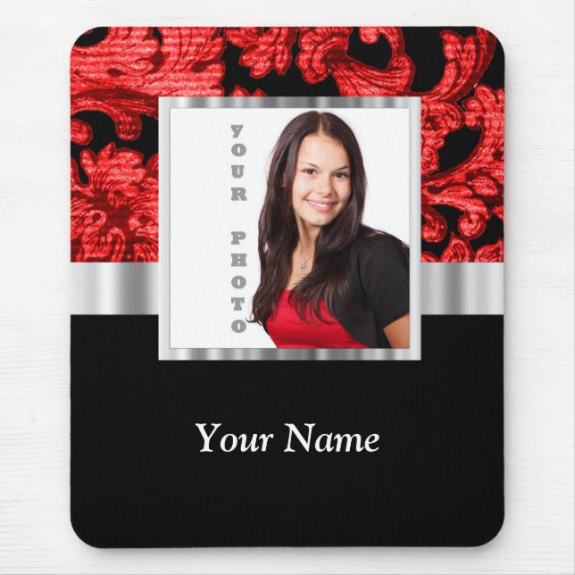 Blütenstaubvorlage rot und schwarz mousepad (Vorne)
