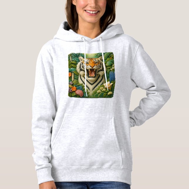Blütentiger Tiger Hoodie (Vorderseite)