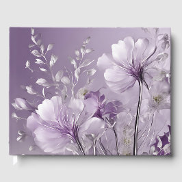 Blütenviolette Blumen Kunst Gästebuch