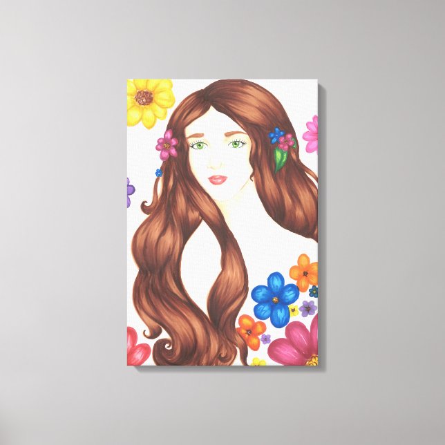 Blütenweibchen — überzogene Canvas (16" x 24") Leinwanddruck (Vorderseite)