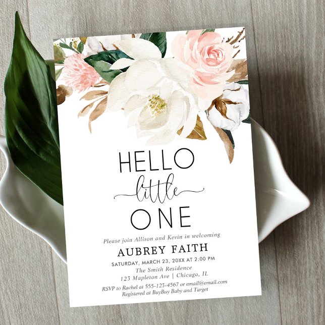 Blütenweiße, rustikale Blumenschlampe trifft klein Einladung (Von Creator hochgeladen)