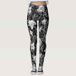 Blütenweiße Spitze Leggings