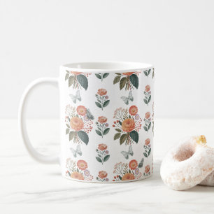 Blütenzauber mit Schmetterlingsflügeln Kaffeetasse