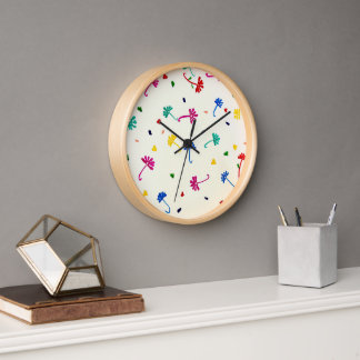 Blütezeit: farbenfrohe Blume Wall Clock Uhr