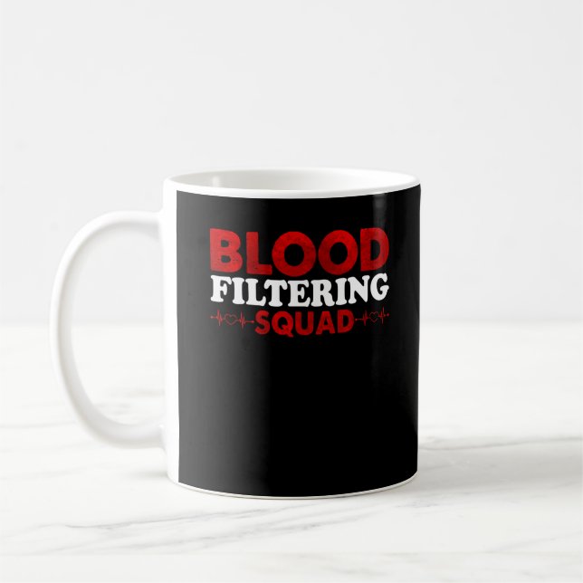 Blutfilterquadrat Hämodialyse Dialyse Kaffeetasse (Links)