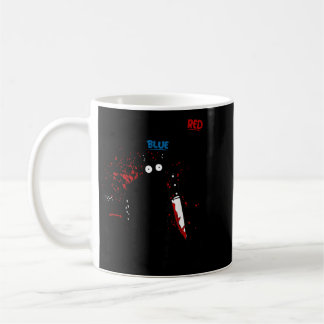 Blutflecken sind rot Ultraviolette Lampen sind bla Kaffeetasse