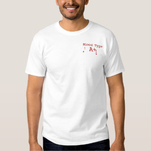 Blutgruppe A+ Gestickter T - Shirt