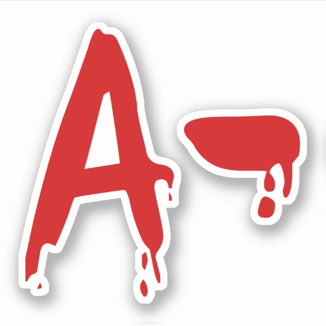 Blutgruppe A - Negativ #Horror Hospital Aufkleber (Vorderseite)