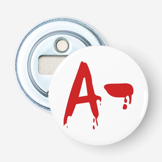 Blutgruppe A - Negativ #Horror Hospital Flaschenöffner (Vorderseite)