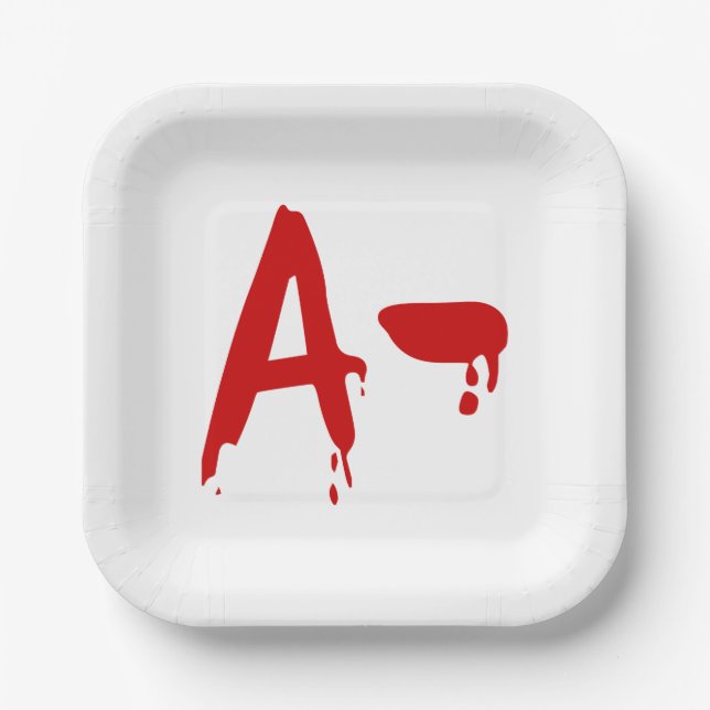 Blutgruppe A - Negativ #Horror Hospital Pappteller (Vorderseite)