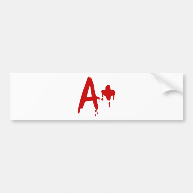 Blutgruppe A+ Positiv #Horror Hospital Autoaufkleber (Vorne)
