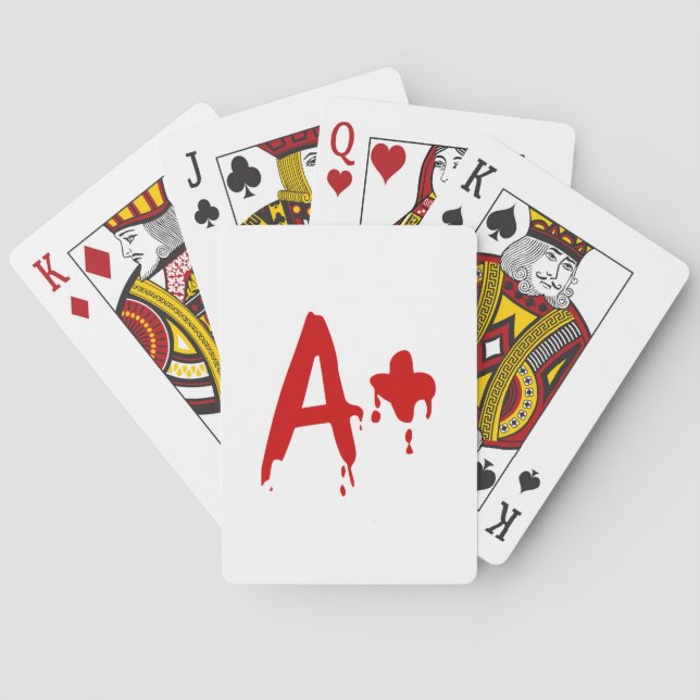 Blutgruppe A+ Positiv #Horror Hospital Spielkarten (Rückseite)