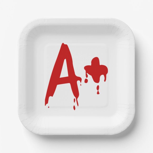 Blutgruppe A+ Positives #Horror Hospital Pappteller (Vorderseite)