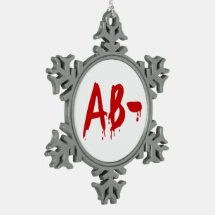 Blutgruppe AB - Negative #Horror Hospital Schneeflocken Zinn-Ornament
