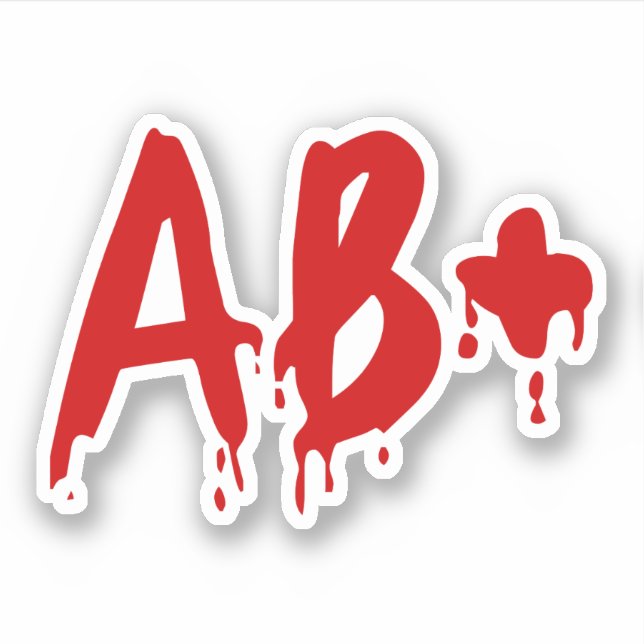 Blutgruppe AB+ Positives #Horror Hospital Aufkleber (Vorderseite)