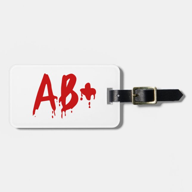 Blutgruppe AB+ Positives #Horror Hospital Gepäckanhänger (Vorderseite horizontal)