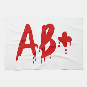 Blutgruppe AB+ Positives #Horror Hospital Küchentuch