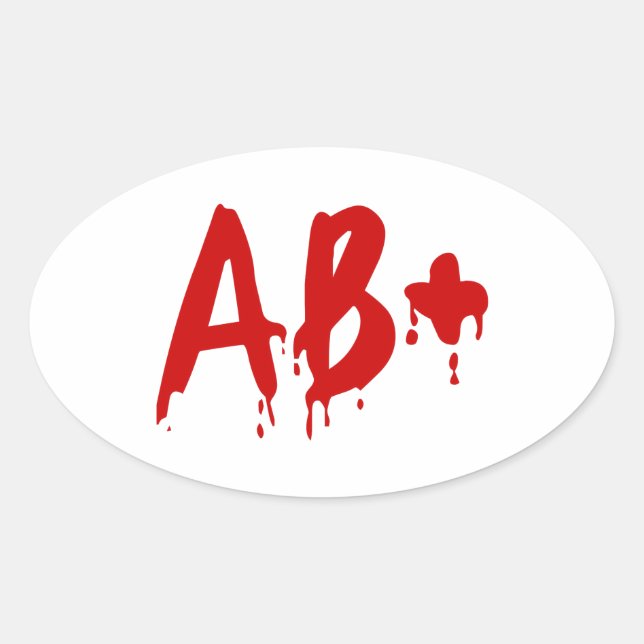 Blutgruppe AB+ Positives #Horror Hospital Ovaler Aufkleber (Vorderseite)