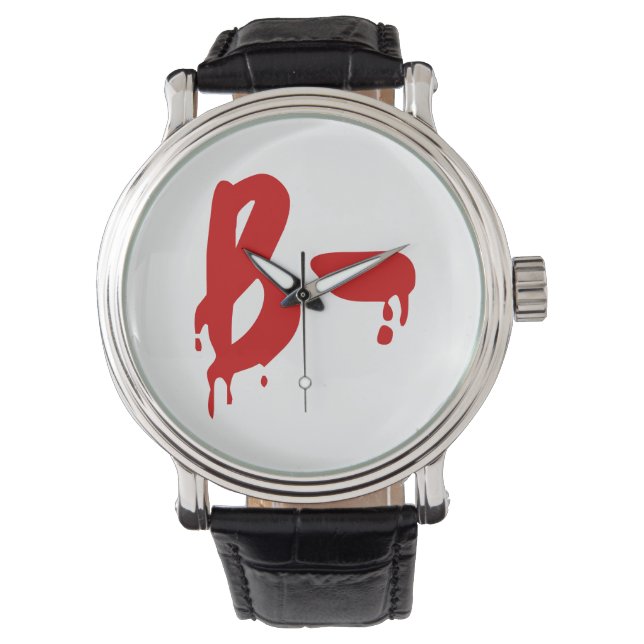 Blutgruppe B - Negative #Horror Hospital Armbanduhr (Vorderseite)