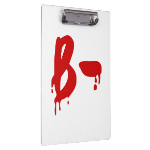 Blutgruppe B - Negative #Horror Hospital Klemmbrett