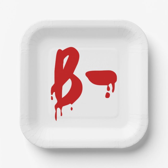 Blutgruppe B - Negative #Horror Hospital Pappteller (Vorderseite)
