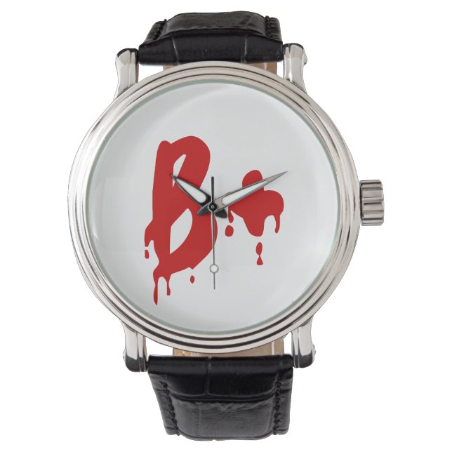 Blutgruppe B+ Positiv #Horror Hospital Armbanduhr (Vorderseite)