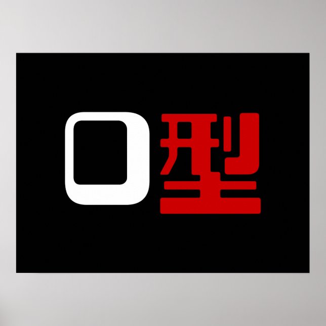 Blutgruppe des japanischen Kanjis Poster (Vorne)