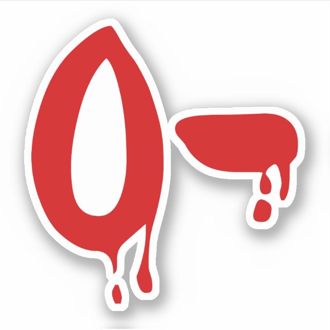 Blutgruppe O- Negative #Horror Hospital Aufkleber (Vorderseite)