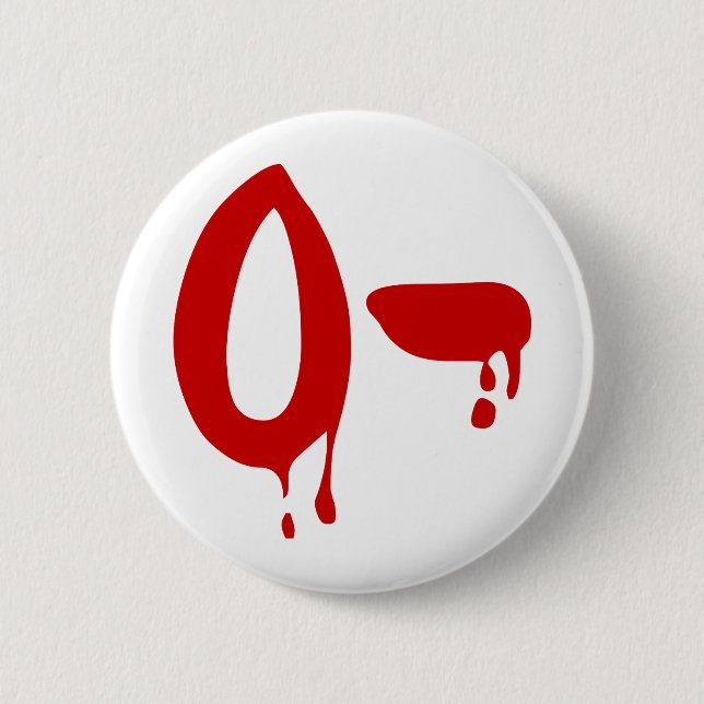 Blutgruppe O- Negative #Horror Hospital Button (Vorderseite)