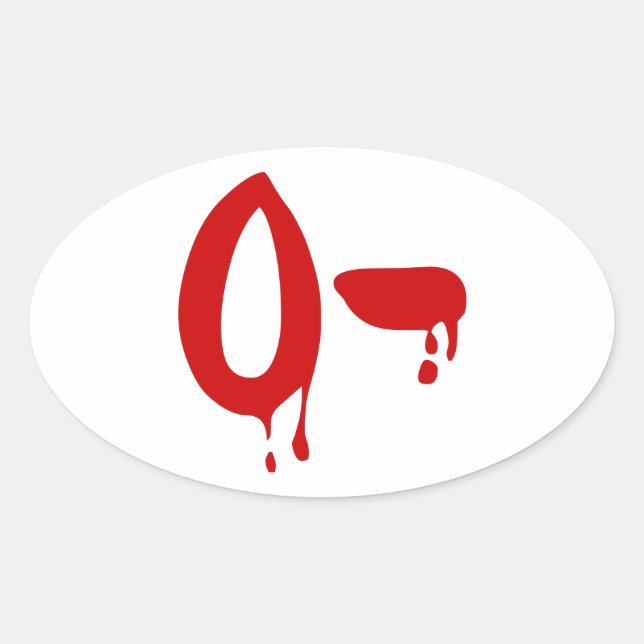 Blutgruppe O- Negative #Horror Hospital Ovaler Aufkleber (Vorderseite)