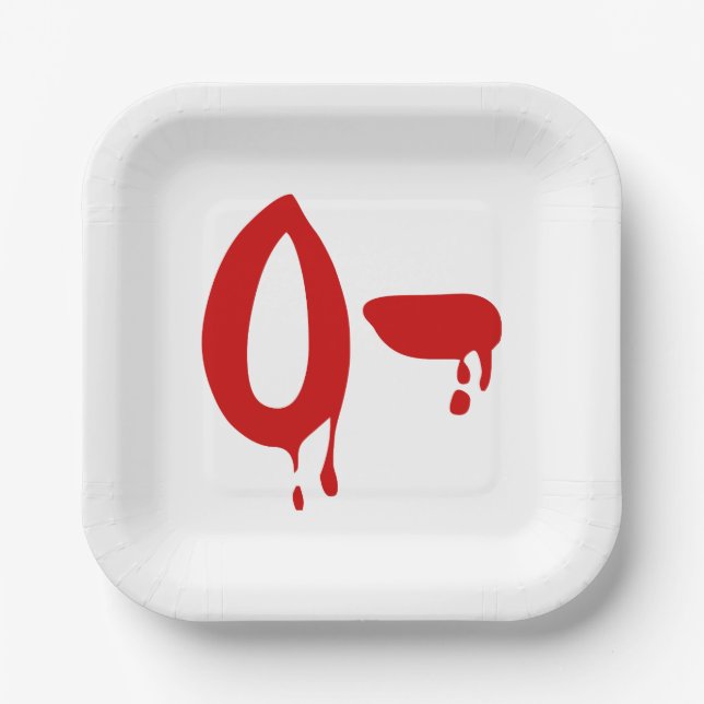 Blutgruppe O- Negative #Horror Hospital Pappteller (Vorderseite)