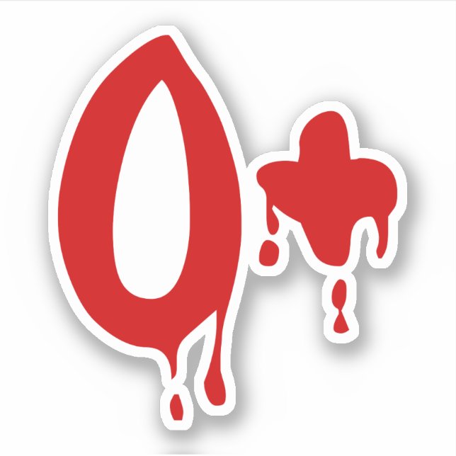 Blutgruppe O+ Positiv #Horror Hospital Aufkleber (Vorderseite)