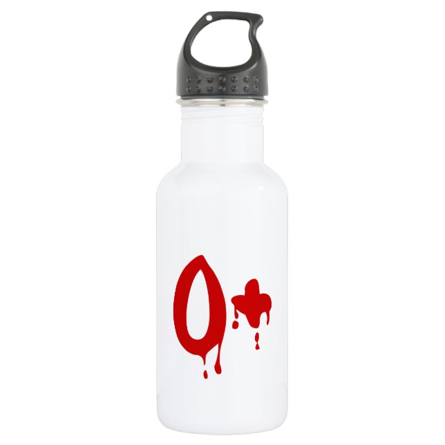 Blutgruppe O+ Positiv #Horror Hospital Edelstahlflasche (Vorderseite)