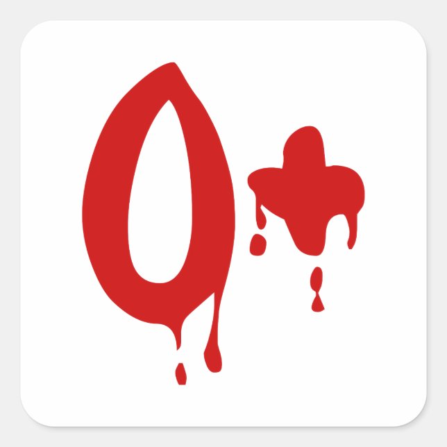 Blutgruppe O+ Positiv #Horror Hospital Quadratischer Aufkleber (Vorderseite)