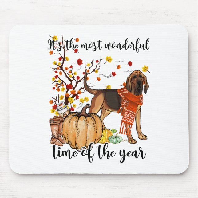 Bluthund Fall Pumpkins Autumn Leaf Tree Mousepad (Vorne)