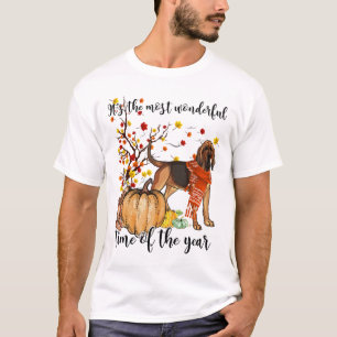 Bluthund Fall Pumpkins Autumn Leaf Tree T-Shirt