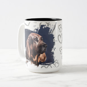 Bluthund-Hund-Liebe-Tasse Zweifarbige Tasse