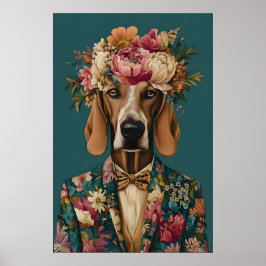 Bluthund im Anzug Poster, Bluthund Portrait Poster