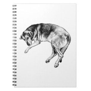 Bluthund-Liegepose-Hunde-Kunst-Notizbuch Notizblock