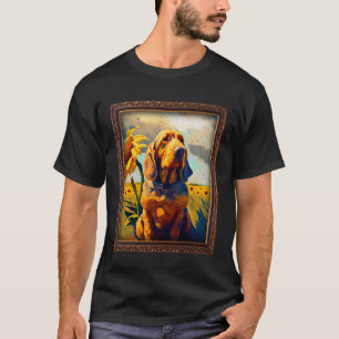 Bluthund-Malerei Sonnenblumen-Blume Mutter Frauen T-Shirt