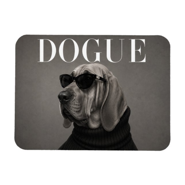 Bluthund Mode Hund Portrait Flexi Magnet (Horizontal)