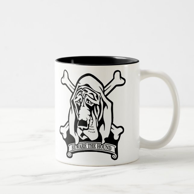Bluthund-Passen Sie den Jagdhund auf Zweifarbige Tasse (Rechts)