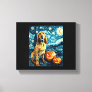 Bluthund Süßer Hund Halloween Jack O Lantern Kürbi Leinwanddruck