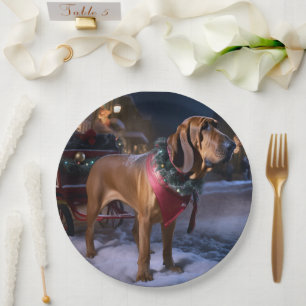 Bluthund Weihnachtsfestzeit Pappteller
