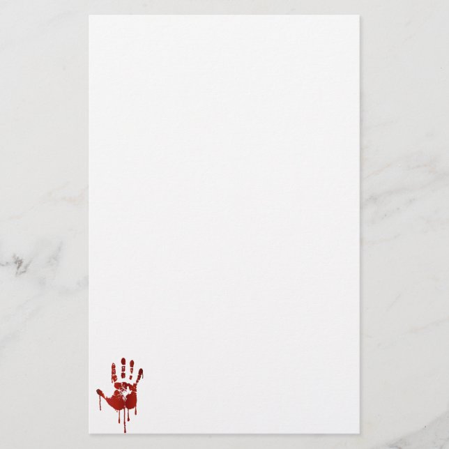 Blutige Hand Briefpapier (Vorderseite)