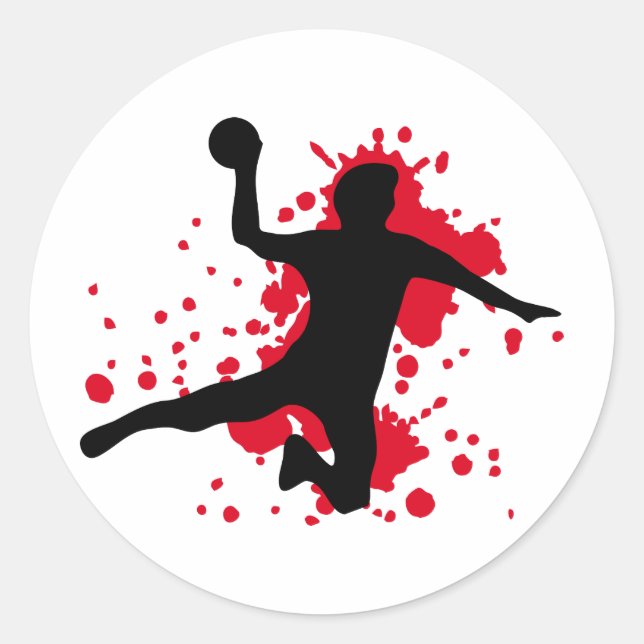blutige Handball-Dodgeball Runder Aufkleber (Vorderseite)