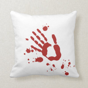Blutige Handdruck-Blut-Spritzen-Halloween-Stützen Kissen
