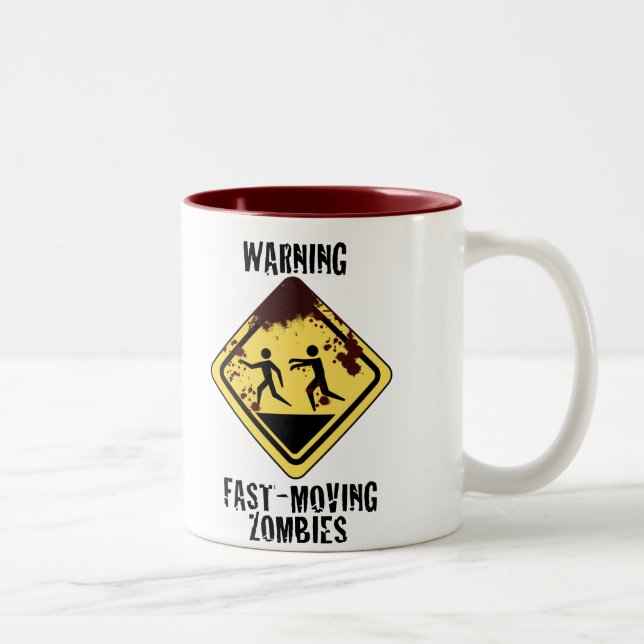 Blutige sich schnell bewegende Zombie-Tasse Zweifarbige Tasse (Rechts)